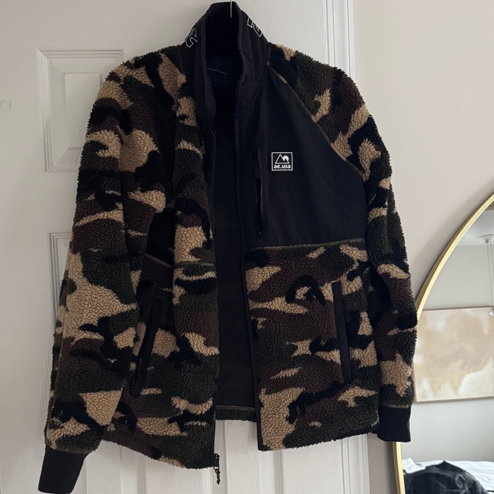 American Eagle Outfitters Camouflage Sherpa Jacket